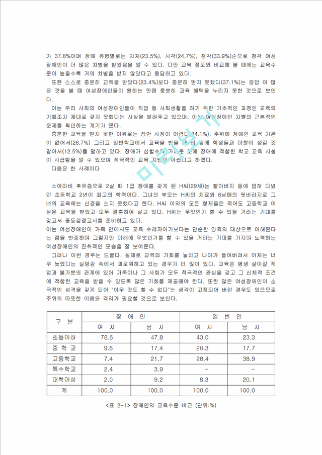 1000원](가족복지) 장애인의 가족복지현황과 문제점 및 대책과 발전방향.hwp